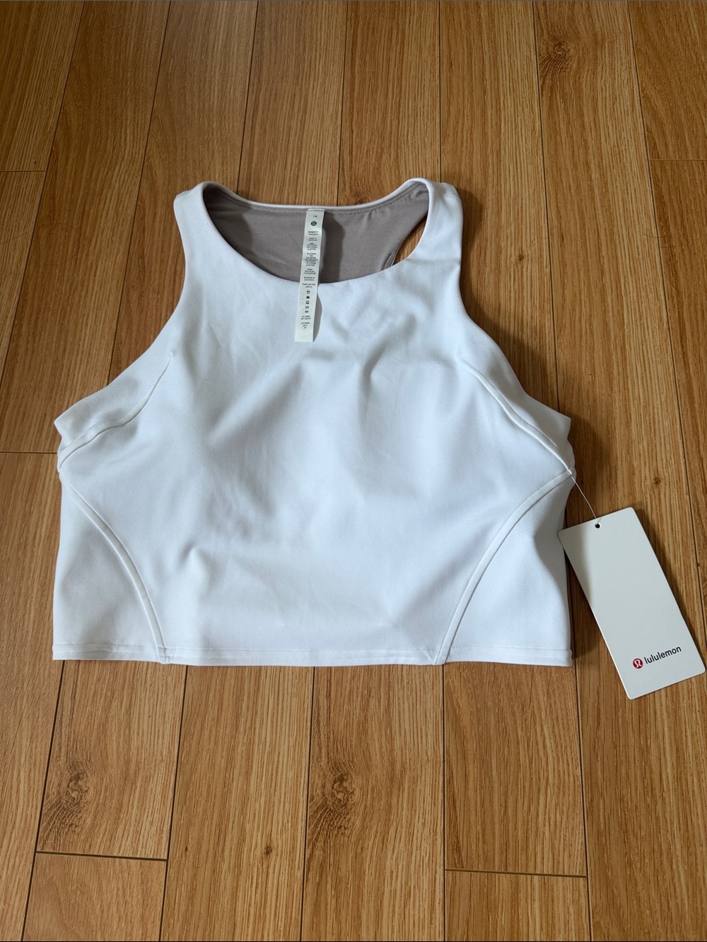 lululemon athletica White Sleeveless Cropped Athletic Tank
